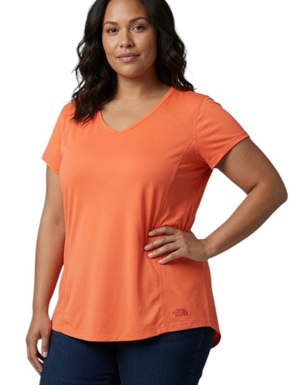 THE NORTH FACE: Performance Short Sleeve Orange Shirt - Size XL